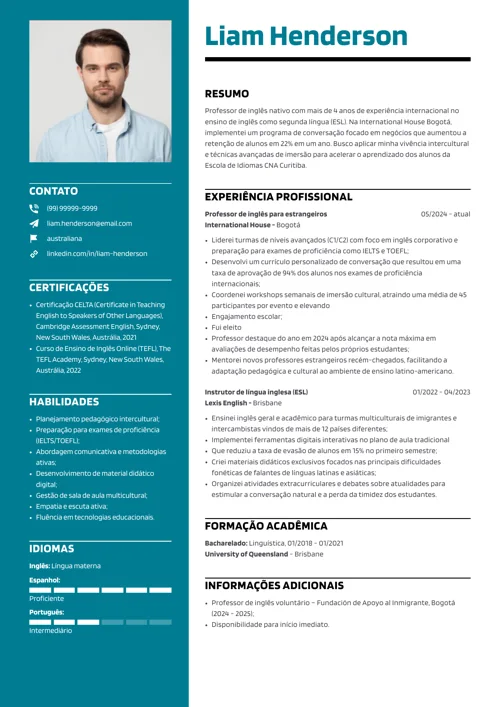 exemplo de currículo com nacionalidade