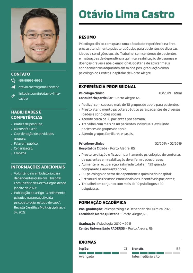 Curriculum vitae original e simples