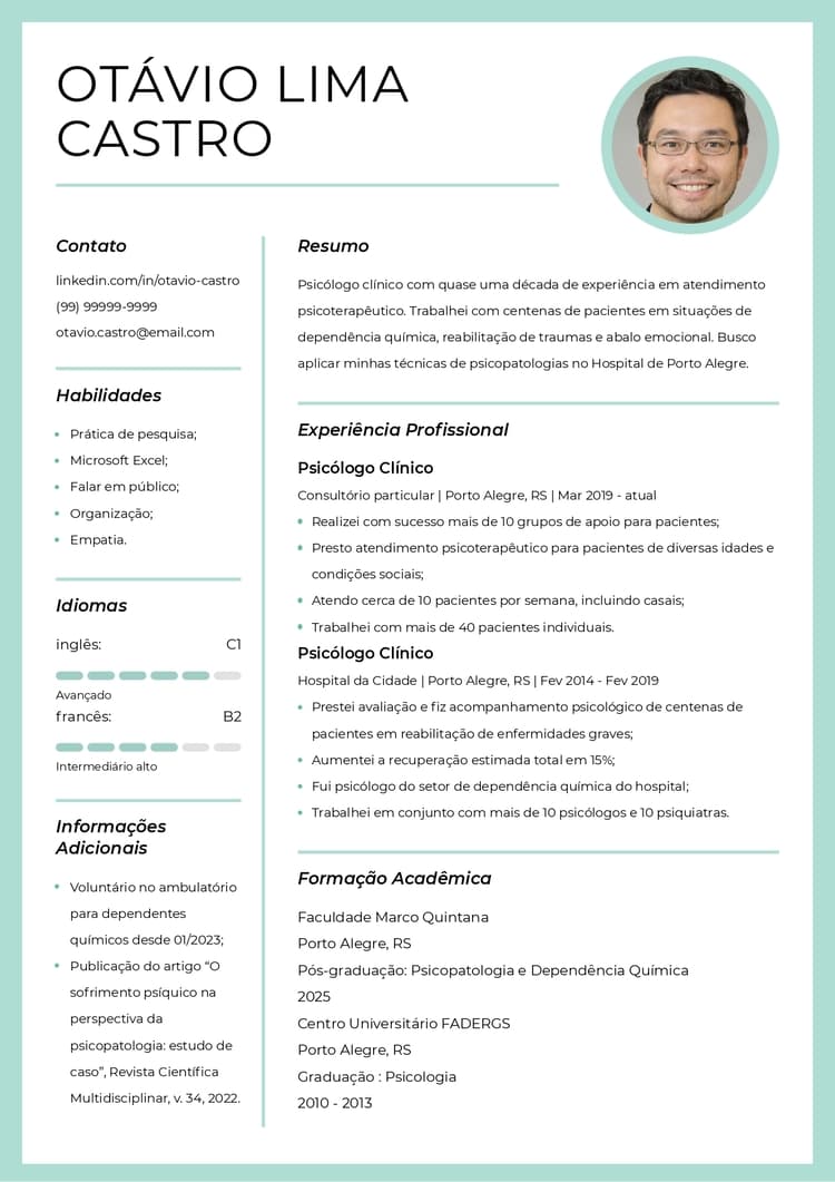 Curriculum vitae original e descontraído