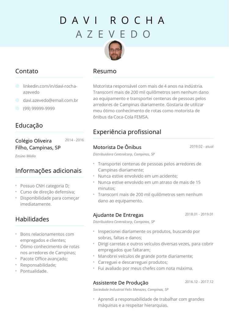 modelo de curriculum vitae para preencher Delicado