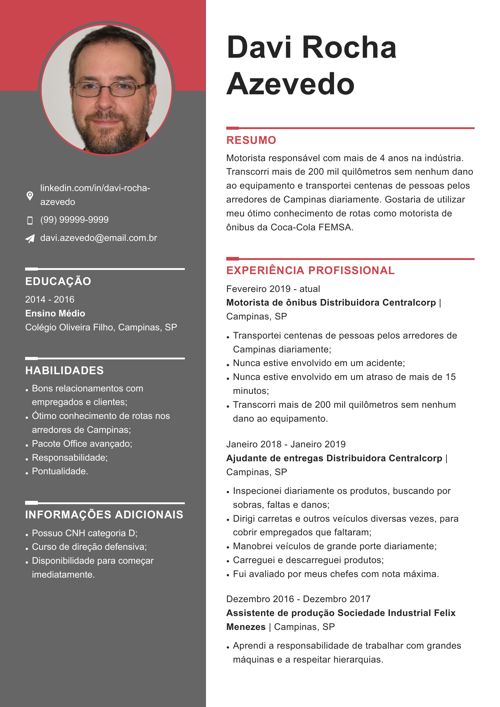 curriculum vitae para preencher