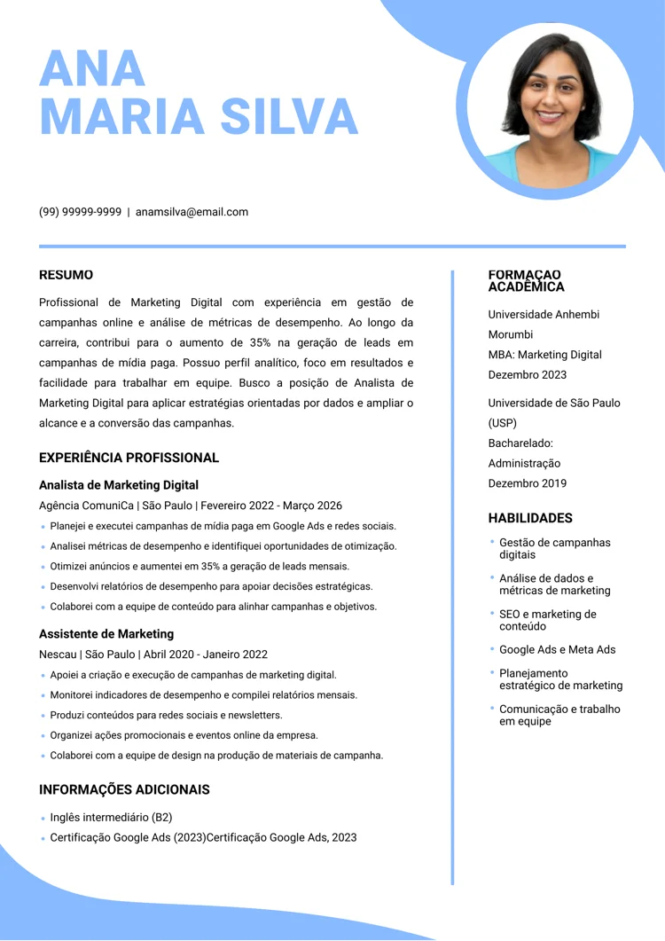 Design profissional de CV personalizado