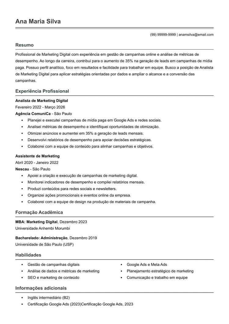 Modelo básico de CV personalizado