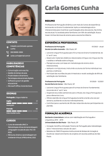 Modelo de currículo profissional