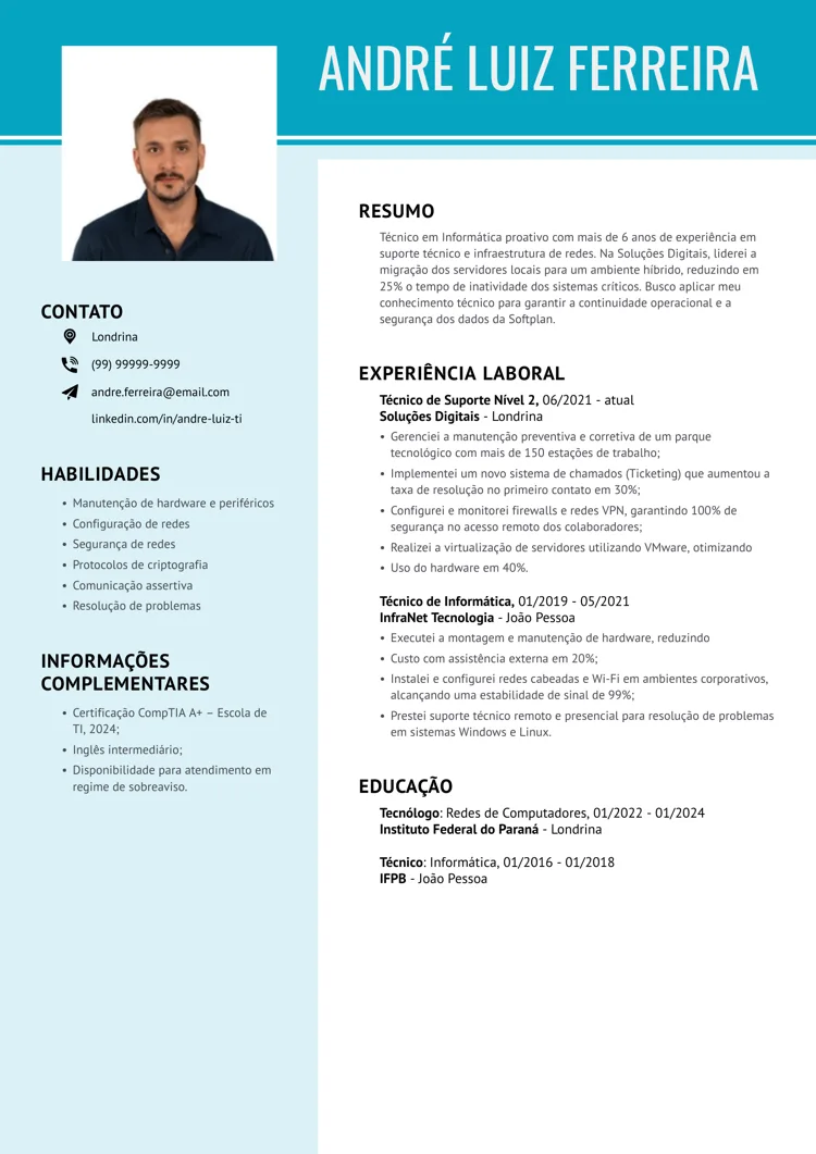 Curriculum vitae Word simples