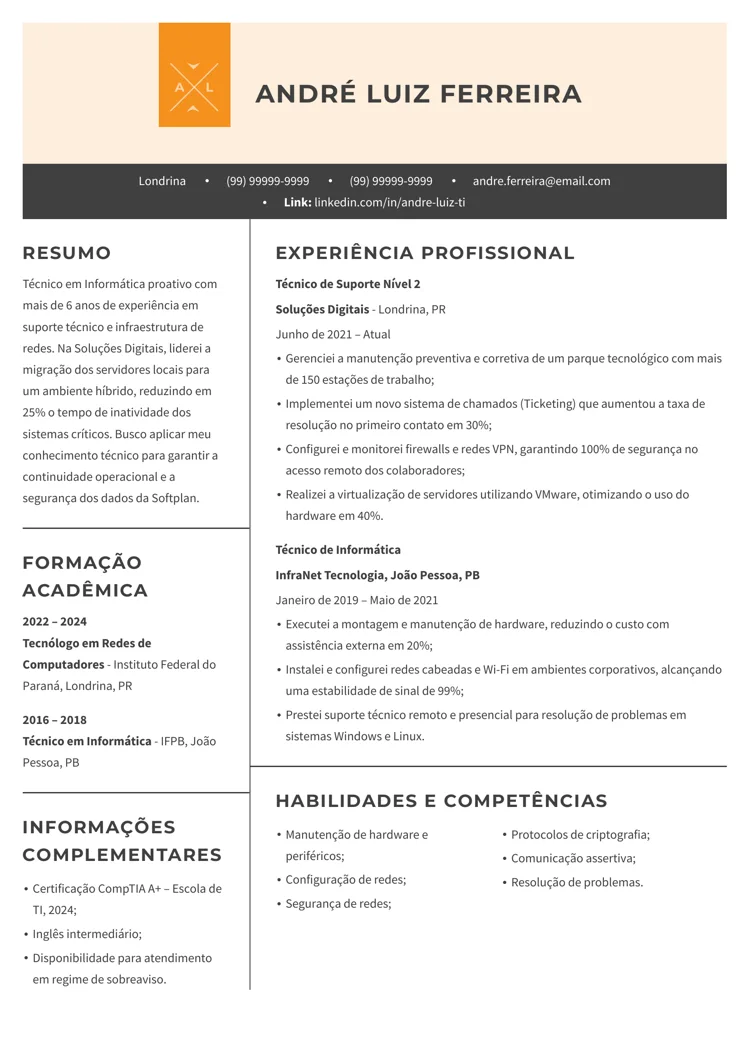 Currículo simples pronto em Word