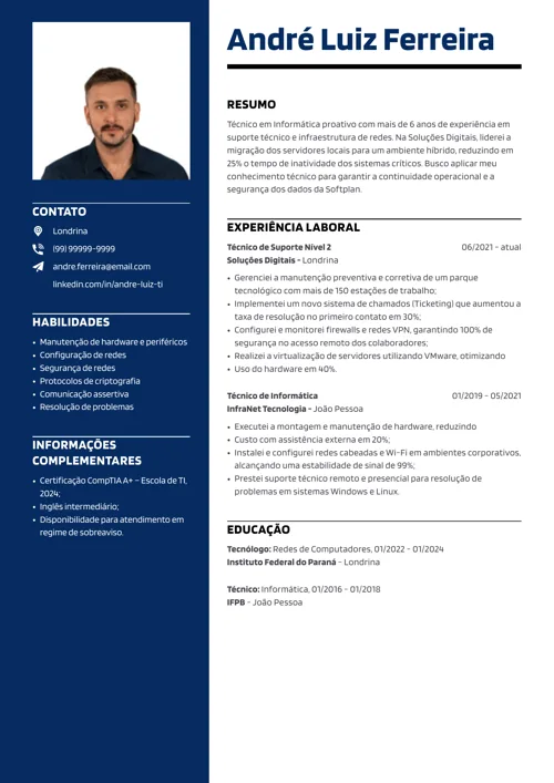 exemplo de currículo simples Word