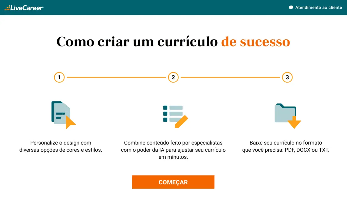 Como começar a usar o site para currículos da LiveCareer