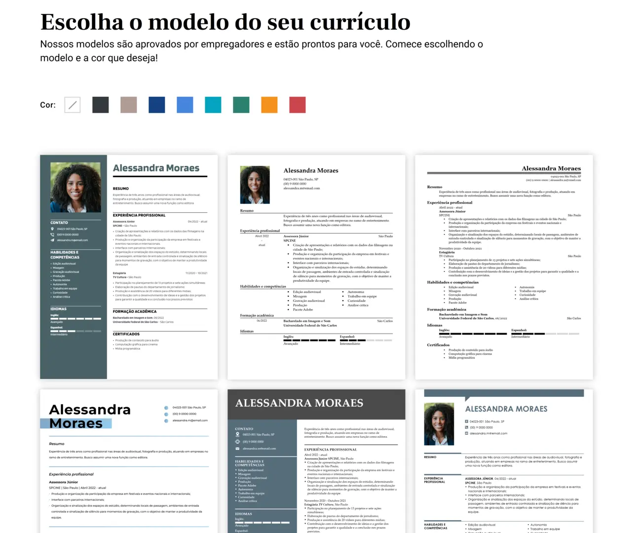Modelos de currículo so site de currículos da LiveCareer