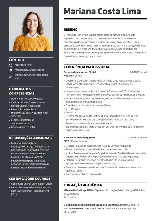 exemplo de currículo com soft skills