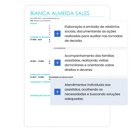 Currículo com frases prontas