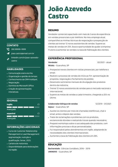 exemplo de curriculum vitae