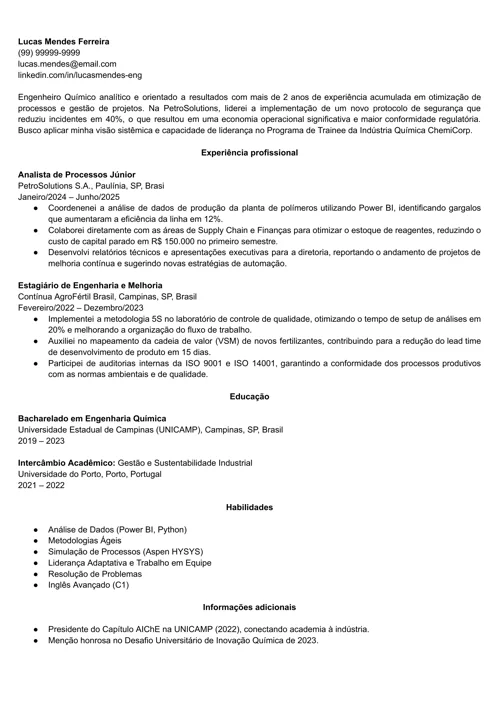 modelo de currículo online da LiveCareer