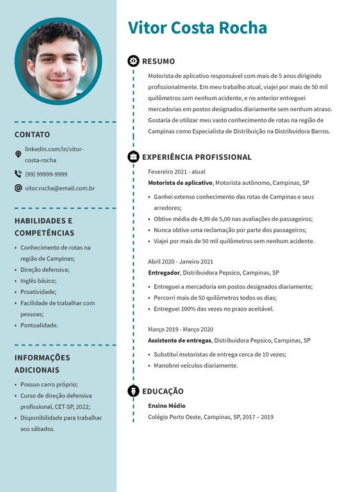 exemplo de curriculum vitae Word para download